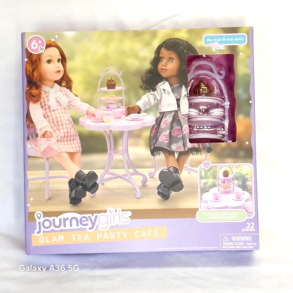 Journey Girls Glam 22 Piece Tea Party Cafe for 18" Dolls NWT